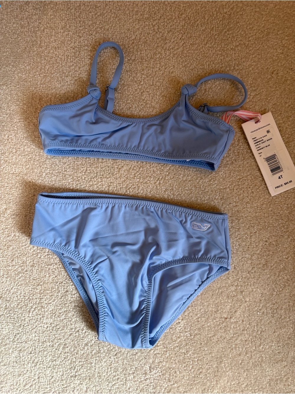 Light Blue Girls' Two-Piece Swim Set - Comfortable Bikini - 4T